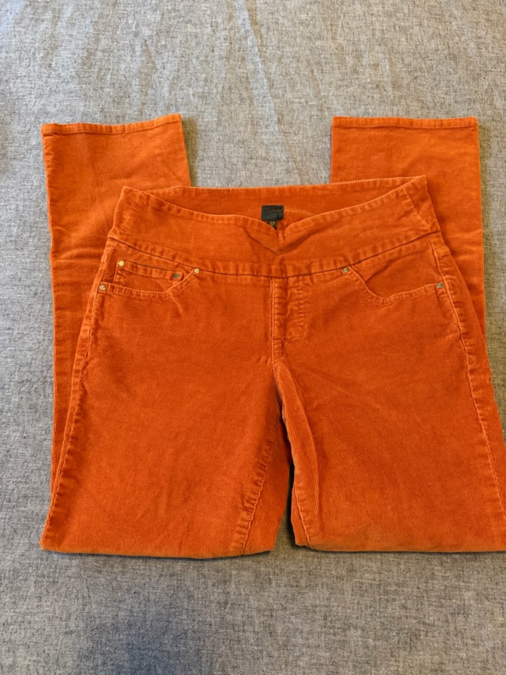 Women's Orange Corduroy Wide-Leg Jeans